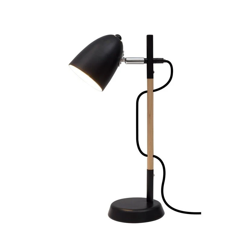B-Ware NOVA LUCE Tischleuchte Lampe ALINA Holz Schwarz Schreibtischleuchte E27 LED 42cm