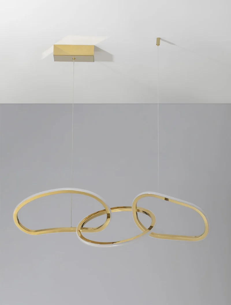 B-Ware Nova Luce Pendelleuchte Hängeleuchte LED Gold GIRISH Warmweiß dimmbar 41 W Lampe