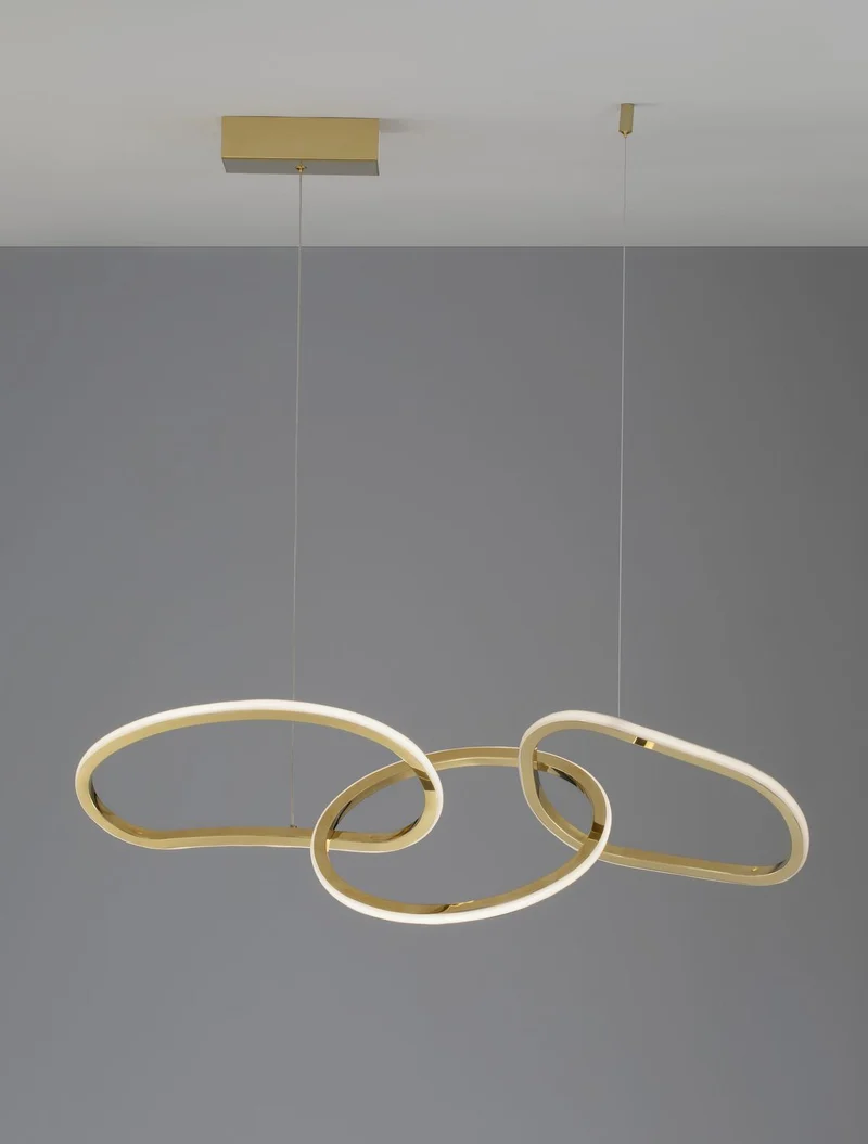 B-Ware Nova Luce Pendelleuchte Hängeleuchte LED Gold GIRISH Warmweiß dimmbar 41 W Lampe