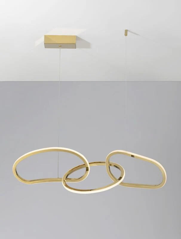 B-Ware Nova Luce Pendelleuchte Hängeleuchte LED Gold GIRISH Warmweiß dimmbar 41 W Lampe