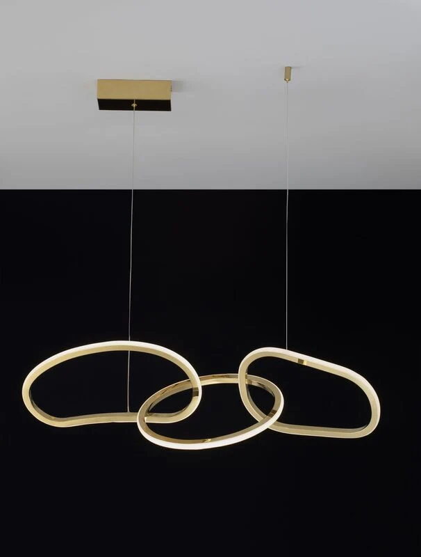 B-Ware Nova Luce Pendelleuchte Hängeleuchte LED Gold GIRISH Warmweiß dimmbar 41 W Lampe