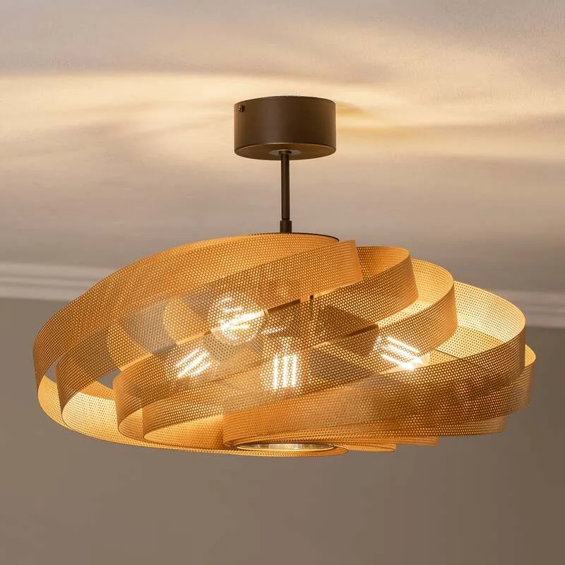 B-Ware Euluna Deckenleuchte Vento LED Lampe goldfarben dimmbar Ø60cm 4-flammig 40cm
