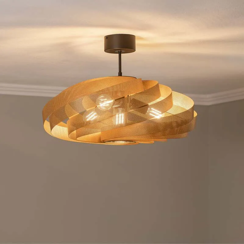 B-Ware Euluna Deckenleuchte Vento LED Lampe goldfarben dimmbar Ø60cm 4-flammig 40cm