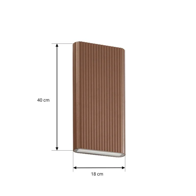 B-Ware Lucande Außenwandleuchte LED Gartenleuchte Raija dimmbar dunkelbraun 40cm IP54