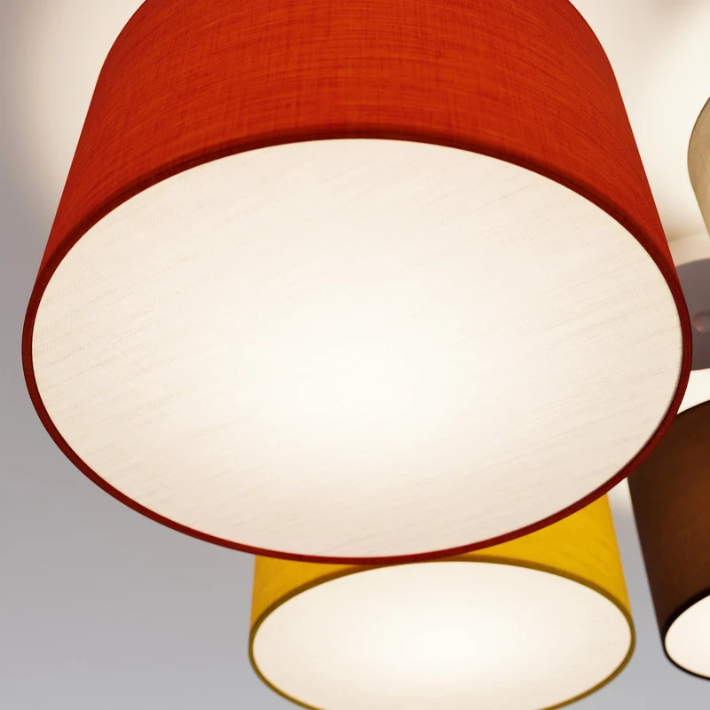 B-Ware Lindby Laurenz Deckenlampe Deckenleuchte Lampe Leuchte 5-flammig 90cm rot-gelb