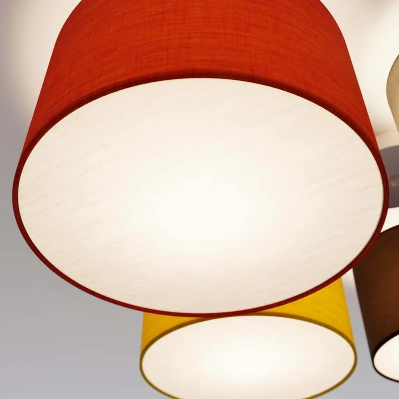 B-Ware Lindby Laurenz Deckenlampe Deckenleuchte Lampe Leuchte 5-flammig 90cm rot-gelb