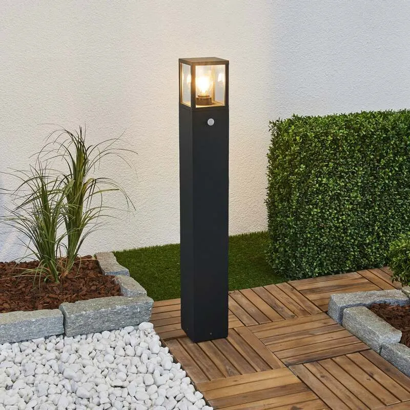 B-Ware Lucande Wegeleuchte Klemens LED Gartenleuchte anthrazit 90cm mit Bewegungsmelder