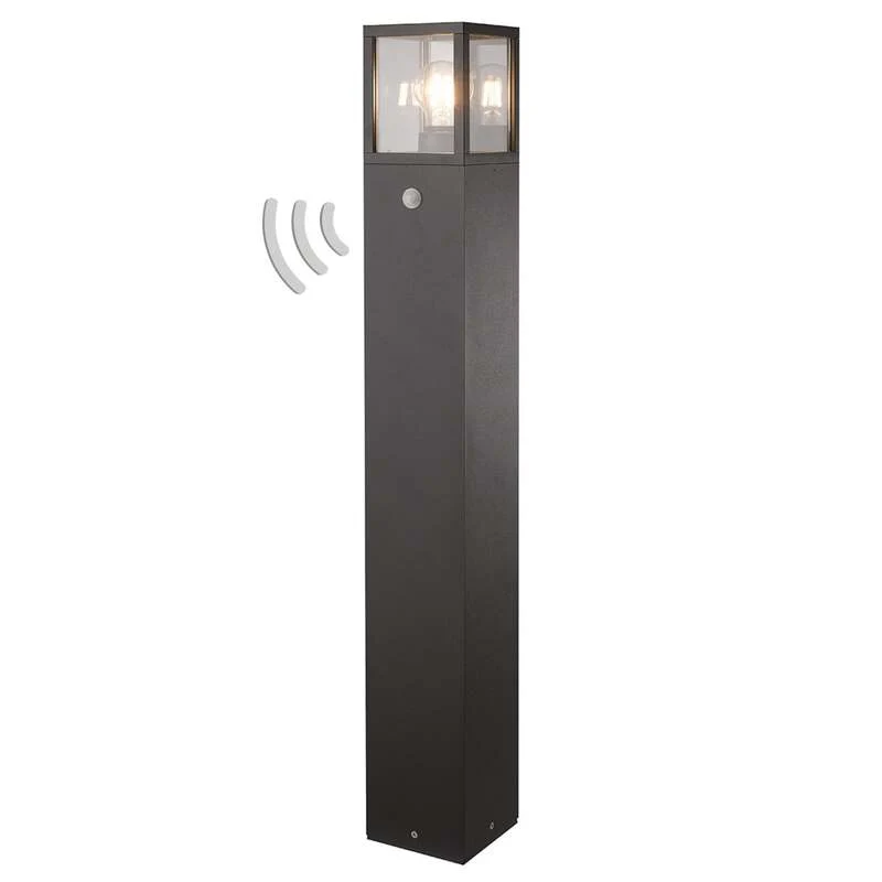 B-Ware Lucande Wegeleuchte Klemens LED Gartenleuchte anthrazit 90cm mit Bewegungsmelder