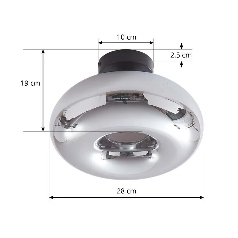 B-Ware Lindby Deckenleuchte Zehra LED Lampe Leuchte dimmbar schwarz rauchgrau Ø28cm