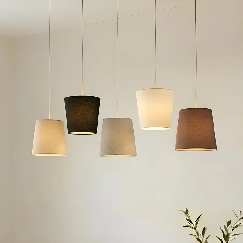 B-Ware Lucande Hängeleuchte Pendellampe Thamila Stoffschirme multicolour 5-flg E27 507