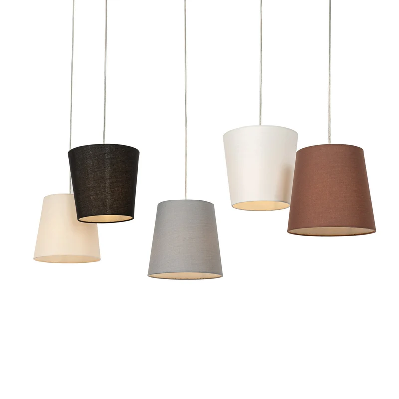 B-Ware Lucande Hängeleuchte Pendellampe Thamila Stoffschirme multicolour 5-flg E27 507