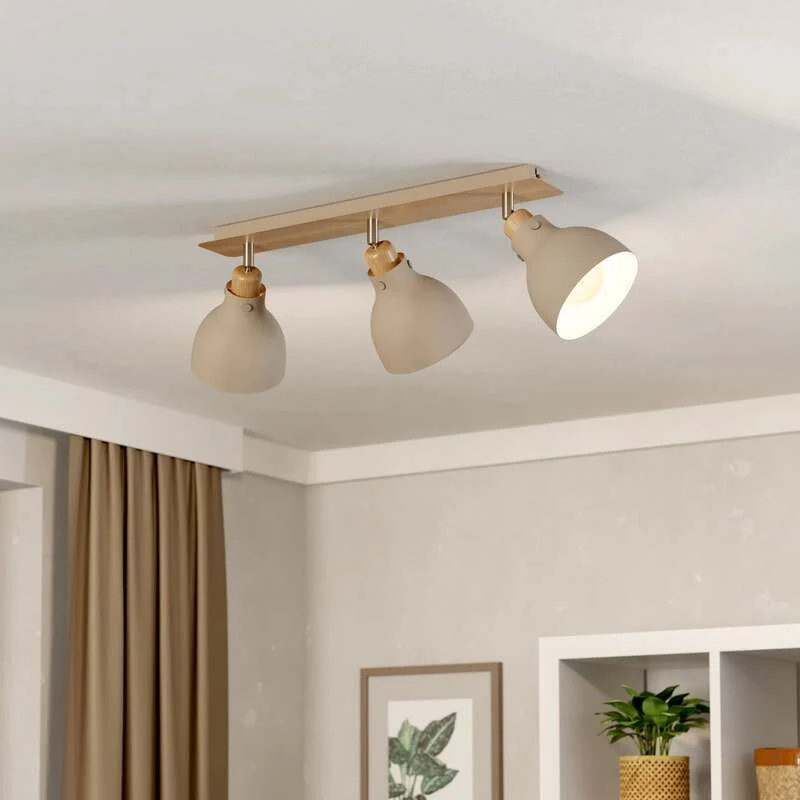 B-Ware Eglo Deckenleuchte Lampe Arrecife LED dimmbar 3-flammig sand braun 74,5x14,5cm