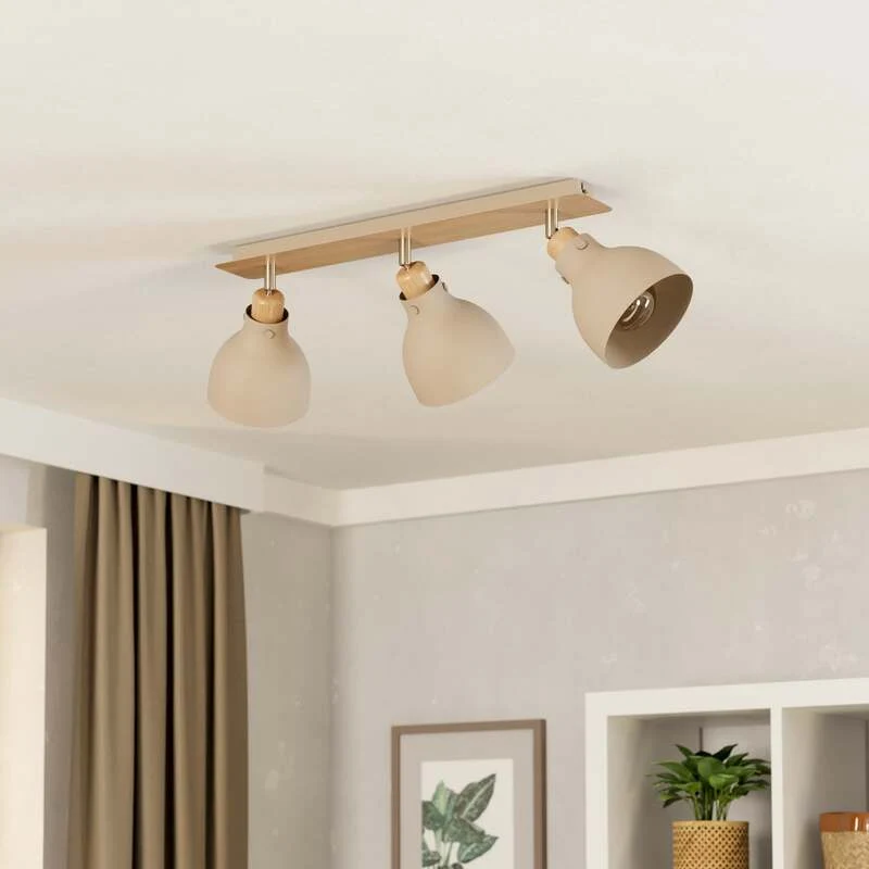 B-Ware Eglo Deckenleuchte Lampe Arrecife LED dimmbar 3-flammig sand braun 74,5x14,5cm