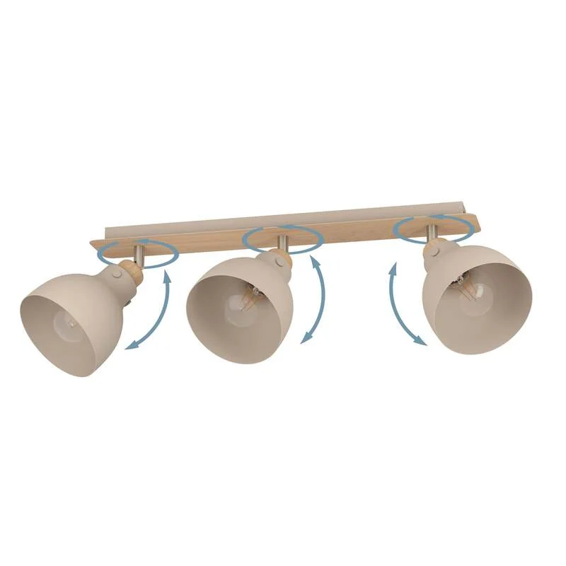 B-Ware Eglo Deckenleuchte Lampe Arrecife LED dimmbar 3-flammig sand braun 74,5x14,5cm