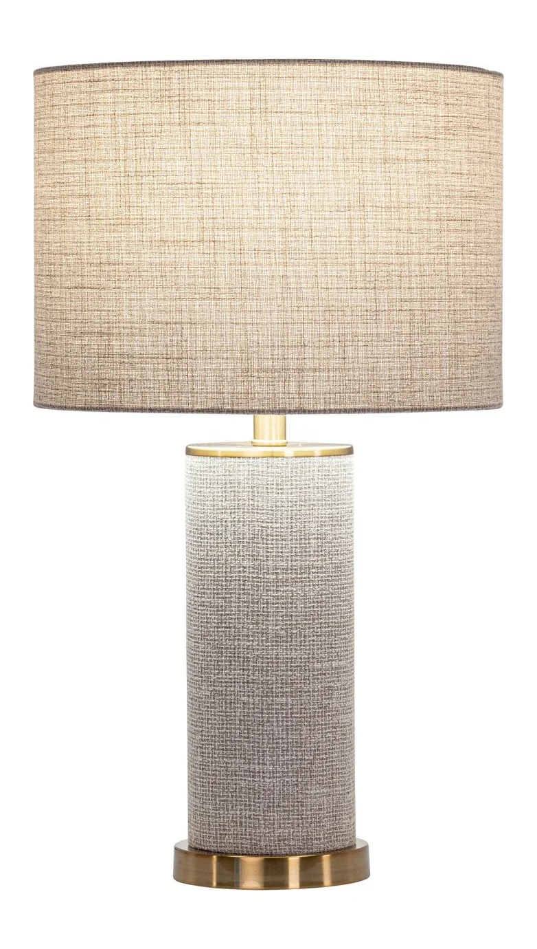 Tischlampe Joline beige mit Leinenschirm & Eisengestell, E27