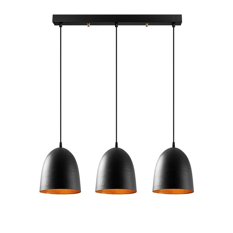 B-Ware Opviq Hängeleuchte Pendelleuchte Tattoo 6173 schwarz Metall dreiflammig linear