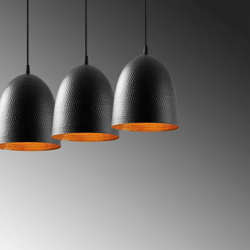 B-Ware Opviq Hängeleuchte Pendelleuchte Tattoo 6173 schwarz Metall dreiflammig linear