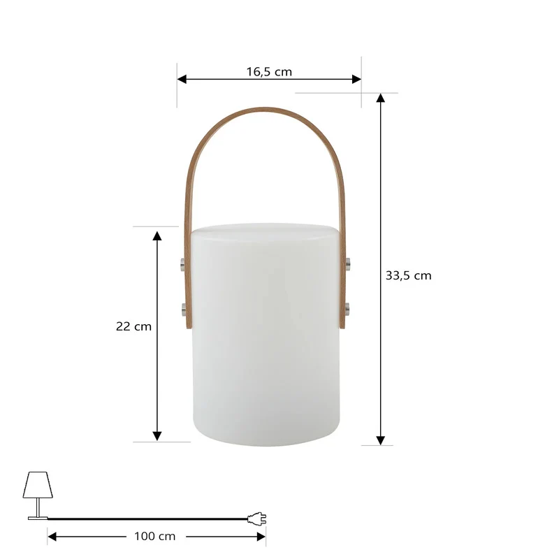 B-Ware Lindby LED Akku Außentischleuchte Juria Gartenleuchte dimmbar IP44 weiß 35,5cm
