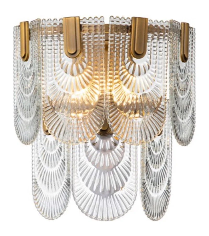 Richmond Wandlampe Sem gold – elegante Wandleuchte mit Glasschirm