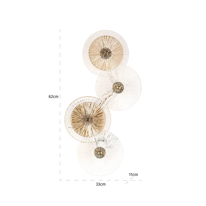 Wandlampe Linzi brushed gold – Design-Wandleuchte aus Eisen und Glas