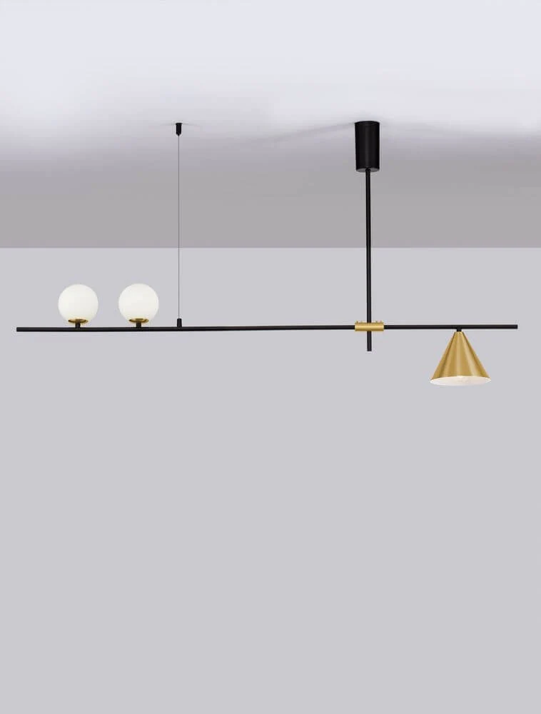 Sway Pendelleuchte Gold, Weiß, Schwarz