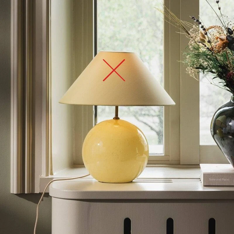 B-Ware Globen Lighting Tischleuchte IRIS LED Lampe Leuchte Vintage Giallo 39cm Höhe