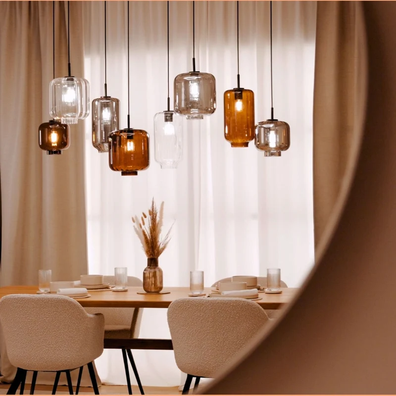 s.luce Velo Esstischleuchte 8-flammig 200cm 3-reihig Ø 18/20/25cm