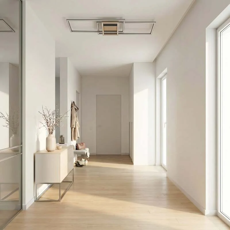 B-Ware Lindby Deckenleuchte Mairin LED dimmbar CCT Fernbedienung nickel 105x25cm
