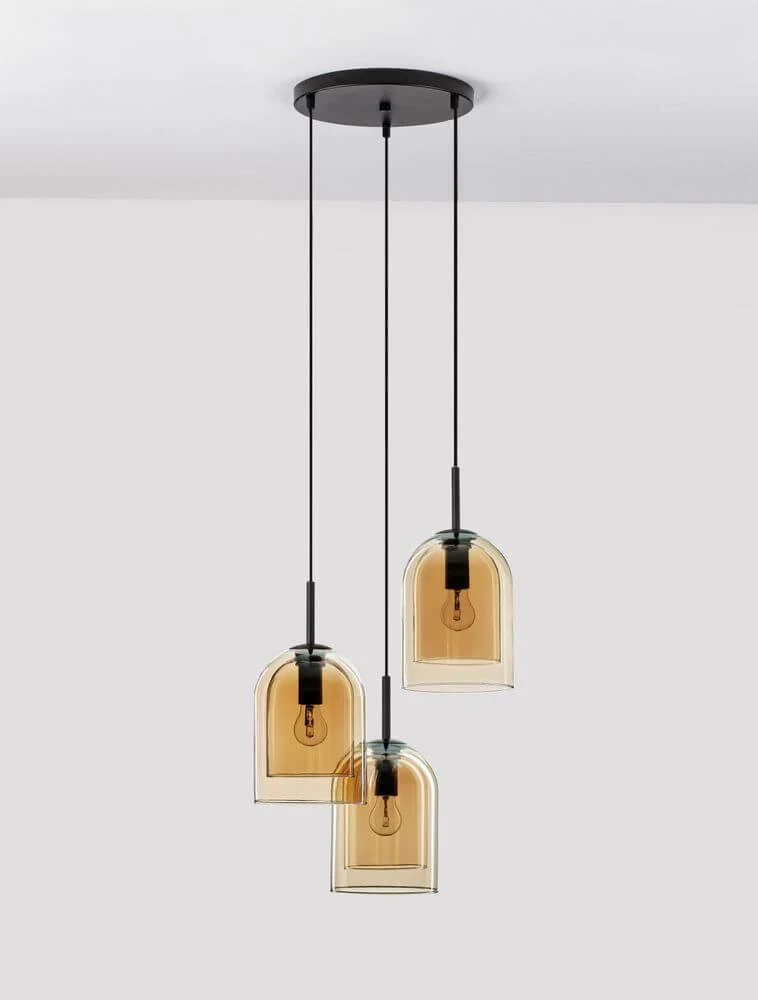 Velor Pendelleuchte E27 3-flammig Ø 30cm