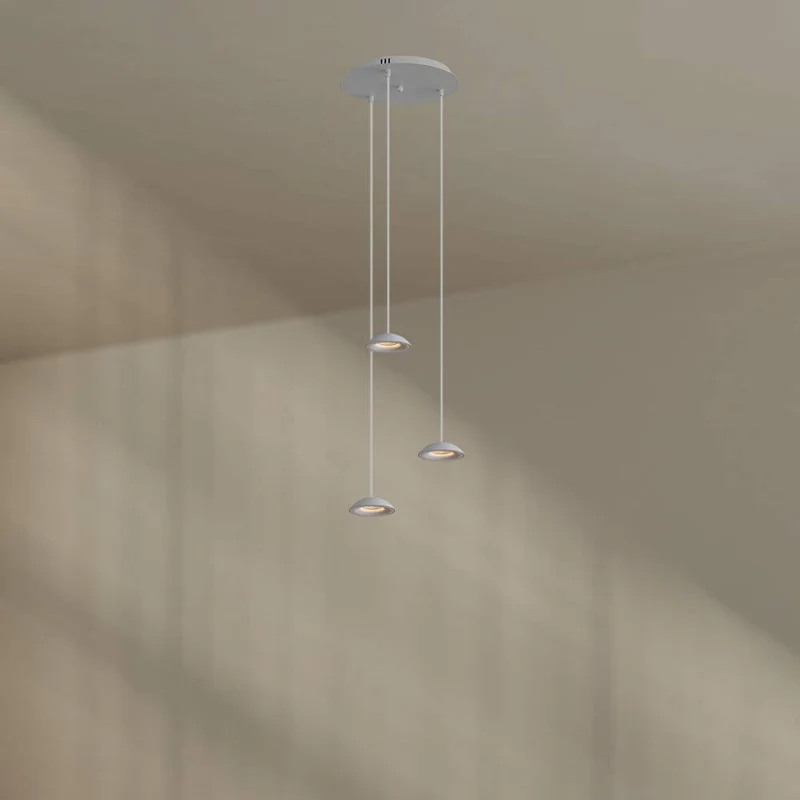 s.luce Santa Air LED Esszimmer-Pendelleuchte 3-flammig Ø 40cm Baldachin