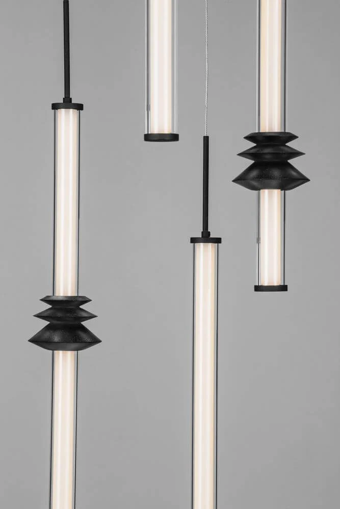 Stalactite Pendelleuchte 5-flammig Ø 35cm 3000K Schwarz