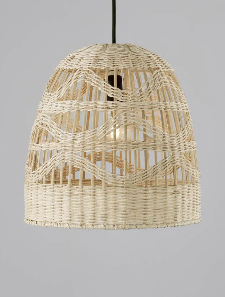 Marlo Pendelleuchte Glocke Beige Rattan