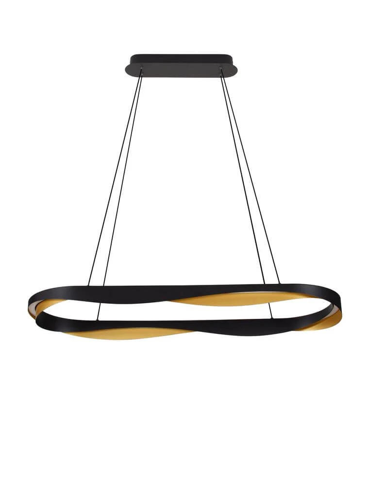 Radon LED Pendelleuchte 3000K Schwarz, Gold