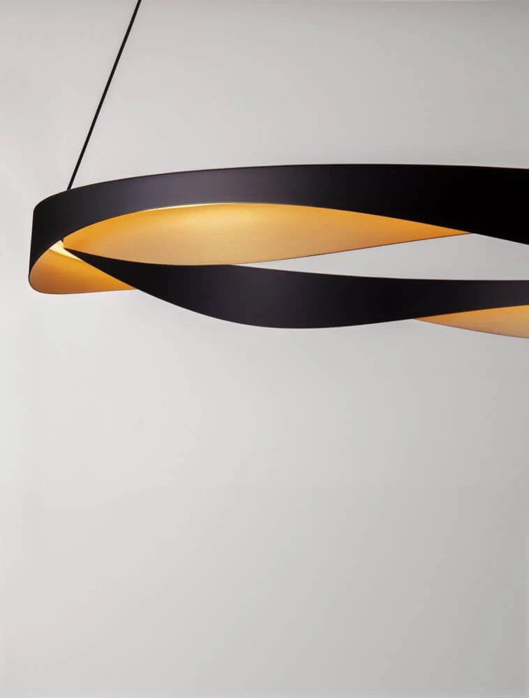 Radon LED Pendelleuchte 3000K Schwarz, Gold