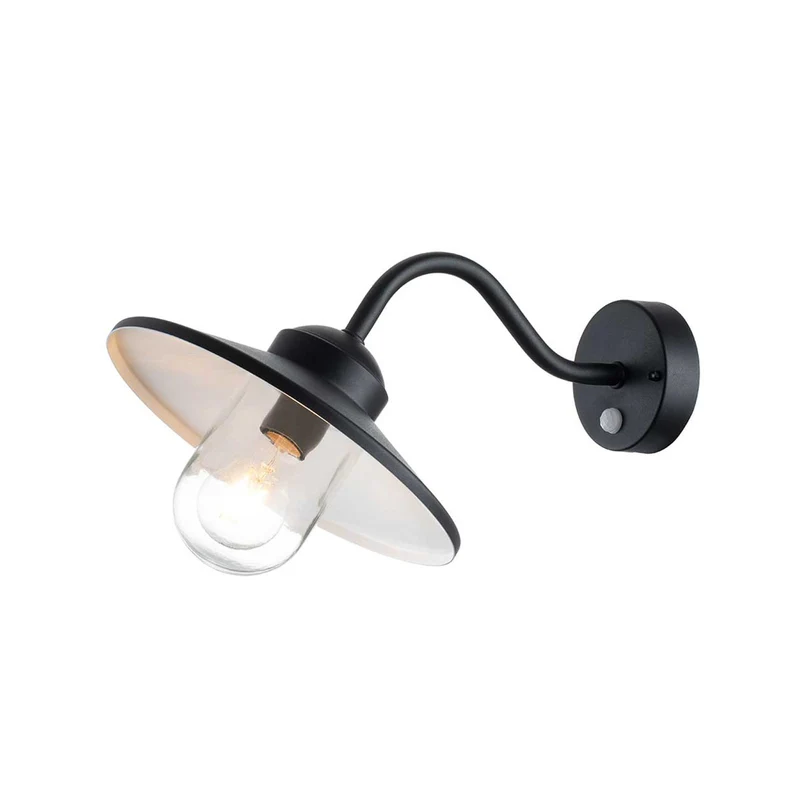 B-Ware Elstead Außenwandleuchte Klampenborg Leuchte Lampe schwarz Bewegungsmelder