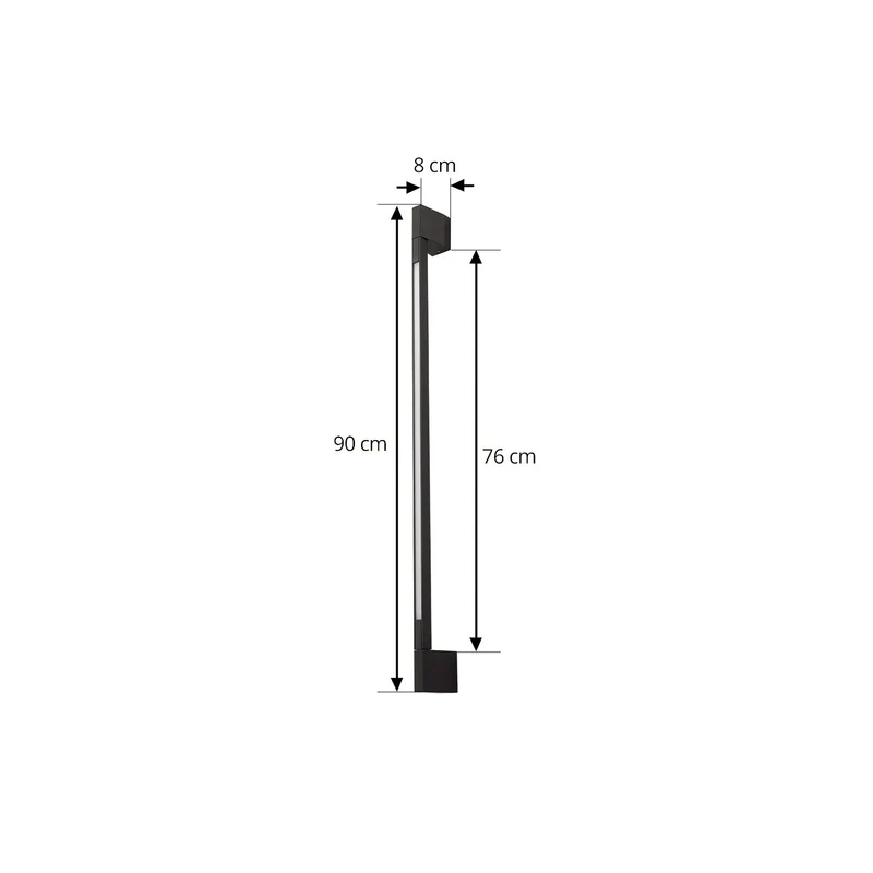 B-Ware Lindby LED Wandleuchte Leuchte Neano schwarz Metall IP54 90cm Innenbeleuchtung
