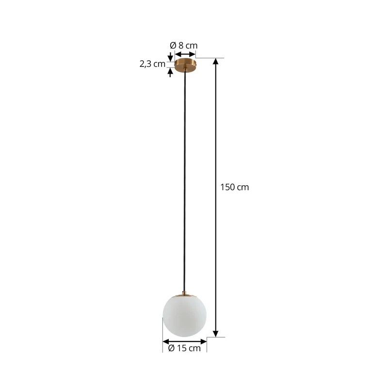 B-Ware Lucande Hängelampe Bidolo Hängeleuchte Deckenlampe messingfarben Glas 15 cm IP44