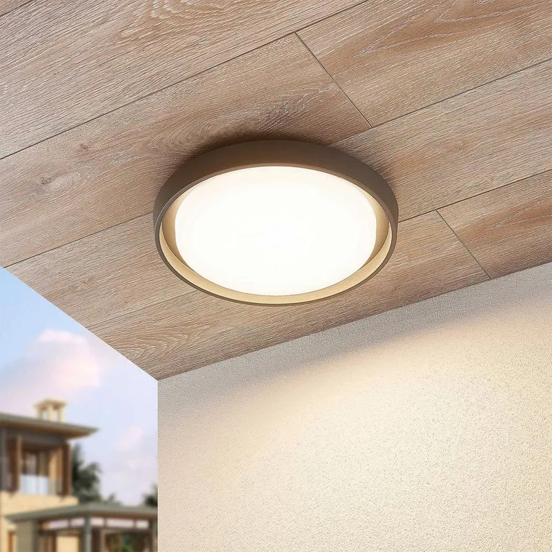 B-Ware Lucande LED-AußenDeckenlampe Deckenlampe Deckenlampe Lampe Birta rund 34cm157
