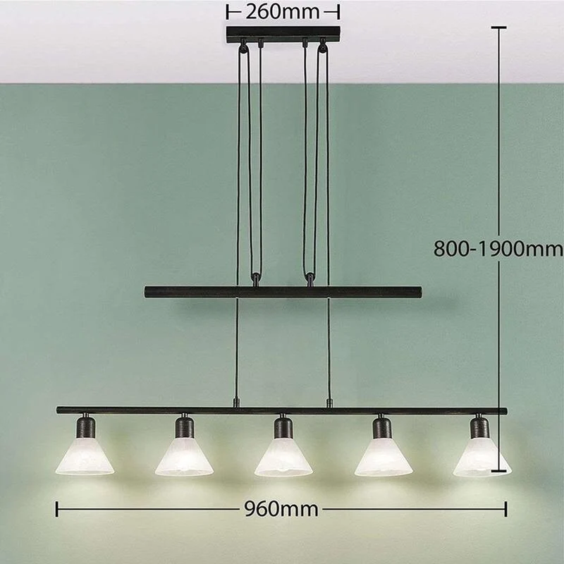 B-Ware Lampenwelt LED-Hängeleuchte Hängeleuchte Lampe Eleasa easydim 5-f. schwarz Le503