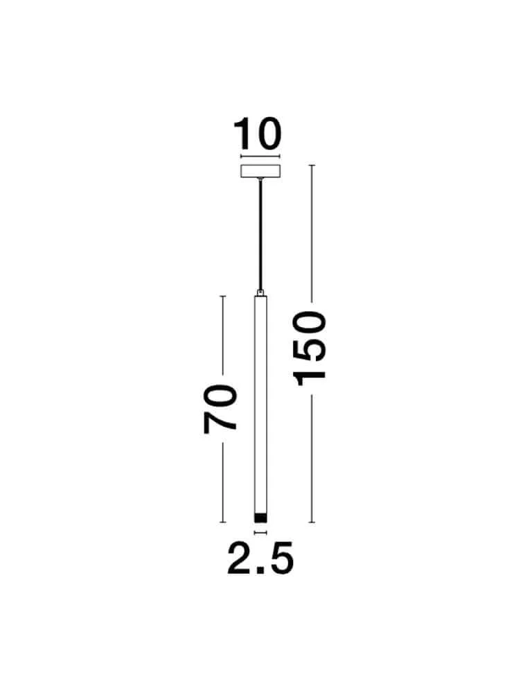 Trimle LED Pendelleuchte H 70cm Ø 2,5cm 3000K