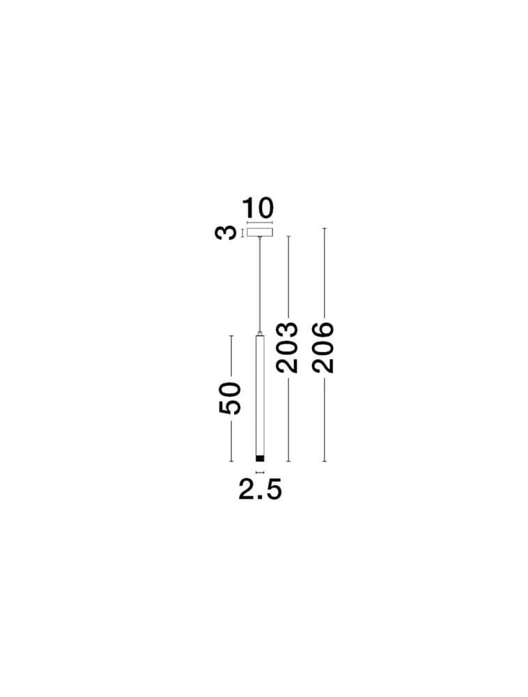 Trimle LED Pendelleuchte H 50cm Ø 2,5cm 3000K