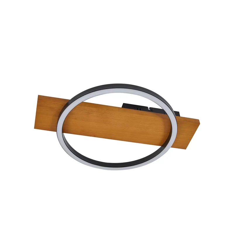 B-Ware Lindby Deckenleuchte Lampe LED schwarz Holz dimmbar Galad 30 cm Leuchte