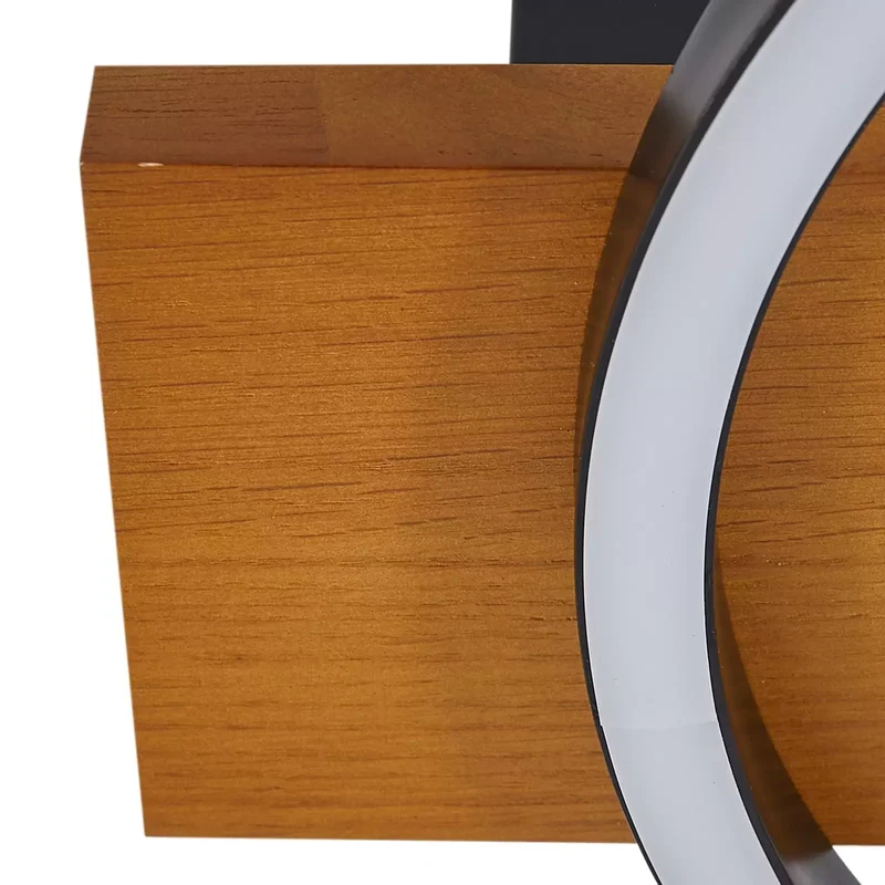 B-Ware Lindby Deckenleuchte Lampe LED schwarz Holz dimmbar Galad 30 cm Leuchte