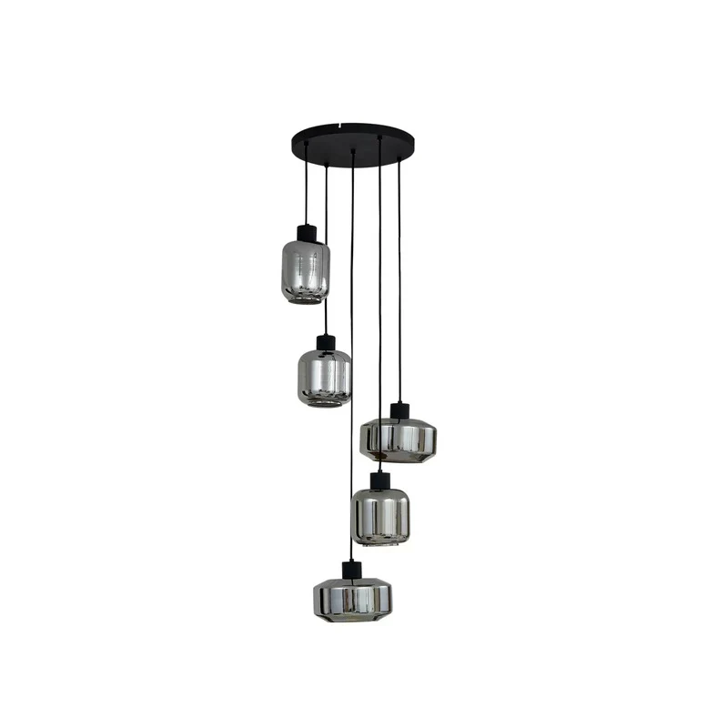 B-Ware Lindby Hängeleuchte Hildur Hängelampe Deckenlampe Ø 22/16/13,5 cm rauchgrau Glas