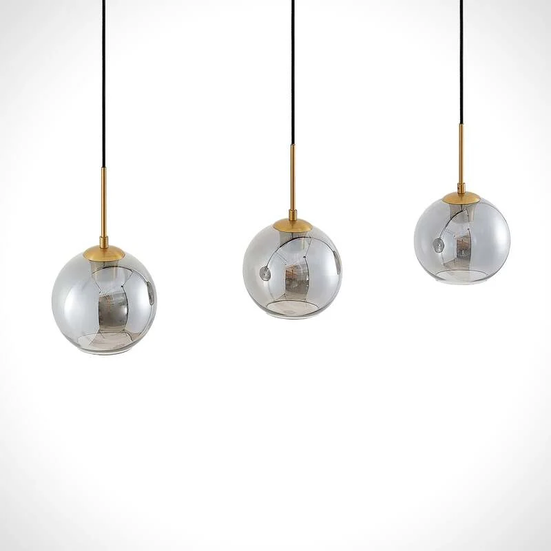 C-Ware Lindby Hiwana Hängeleuchte Deckenlampe Pendelleuchte Lampe Leuchte E27 Rauchglas