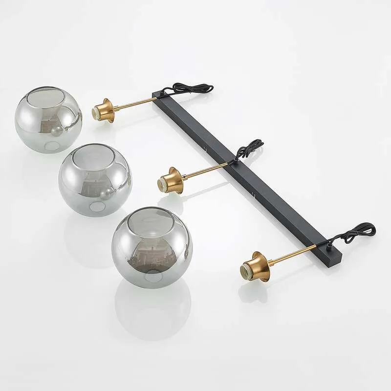 C-Ware Lindby Hiwana Hängeleuchte Deckenlampe Pendelleuchte Lampe Leuchte E27 Rauchglas
