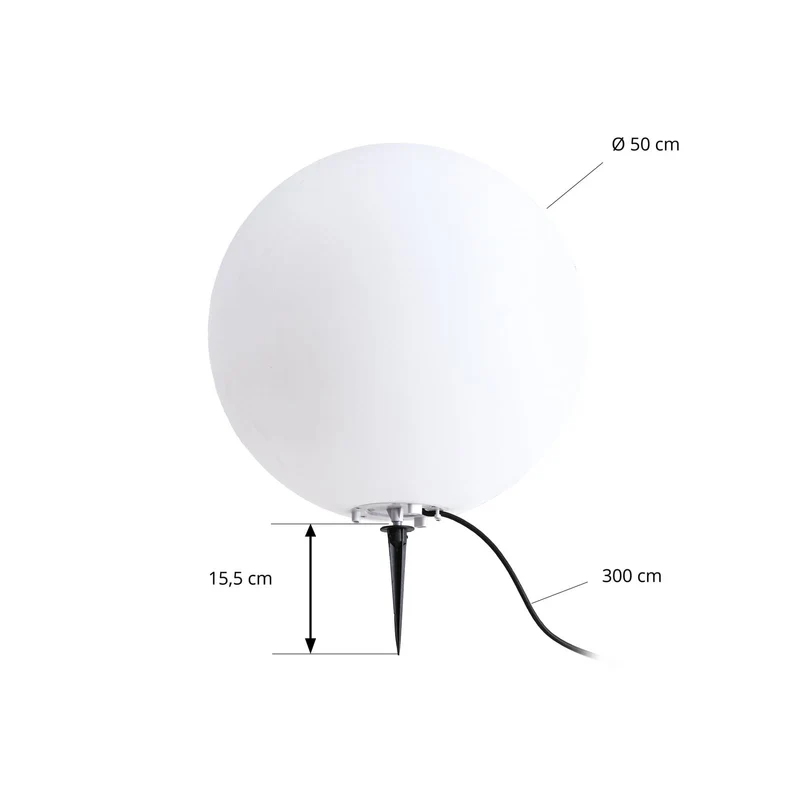 B-Ware Lindby Kugelleuchte Garten Valyra Außenleuchte E27 LED Weiß Erdspieß IP54 Ø 5668