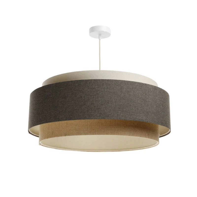 B-Ware Hängeleuchte Pendelleuchte Boho Elegant Textil Braun Beige Creme Ø 60 cm E27 LED