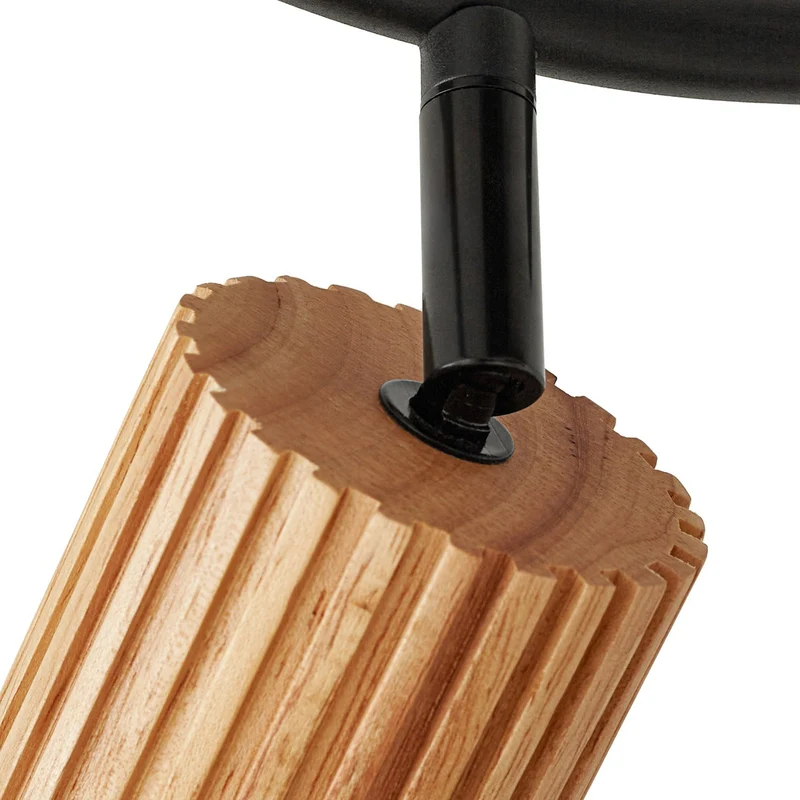 B-Ware Lindby Deckenstrahler Spot Strahler Holz schwarz Eisen Stralino 3 flammig GU10