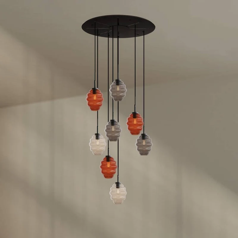 s.luce Echos Galerieleuchte 8-flammig Ø 80cm Baldachin Ø 18cm